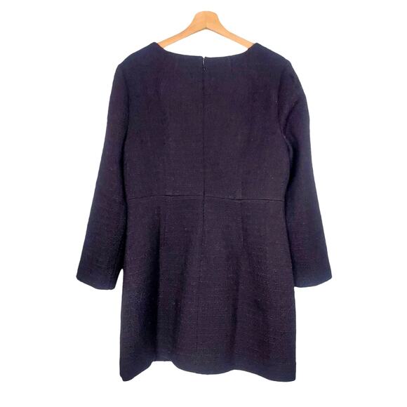 J Crew Sophia Mini Dress Maritime Tweed Black Sleeveless Classic Size 14 NWT - Picture 3 of 10